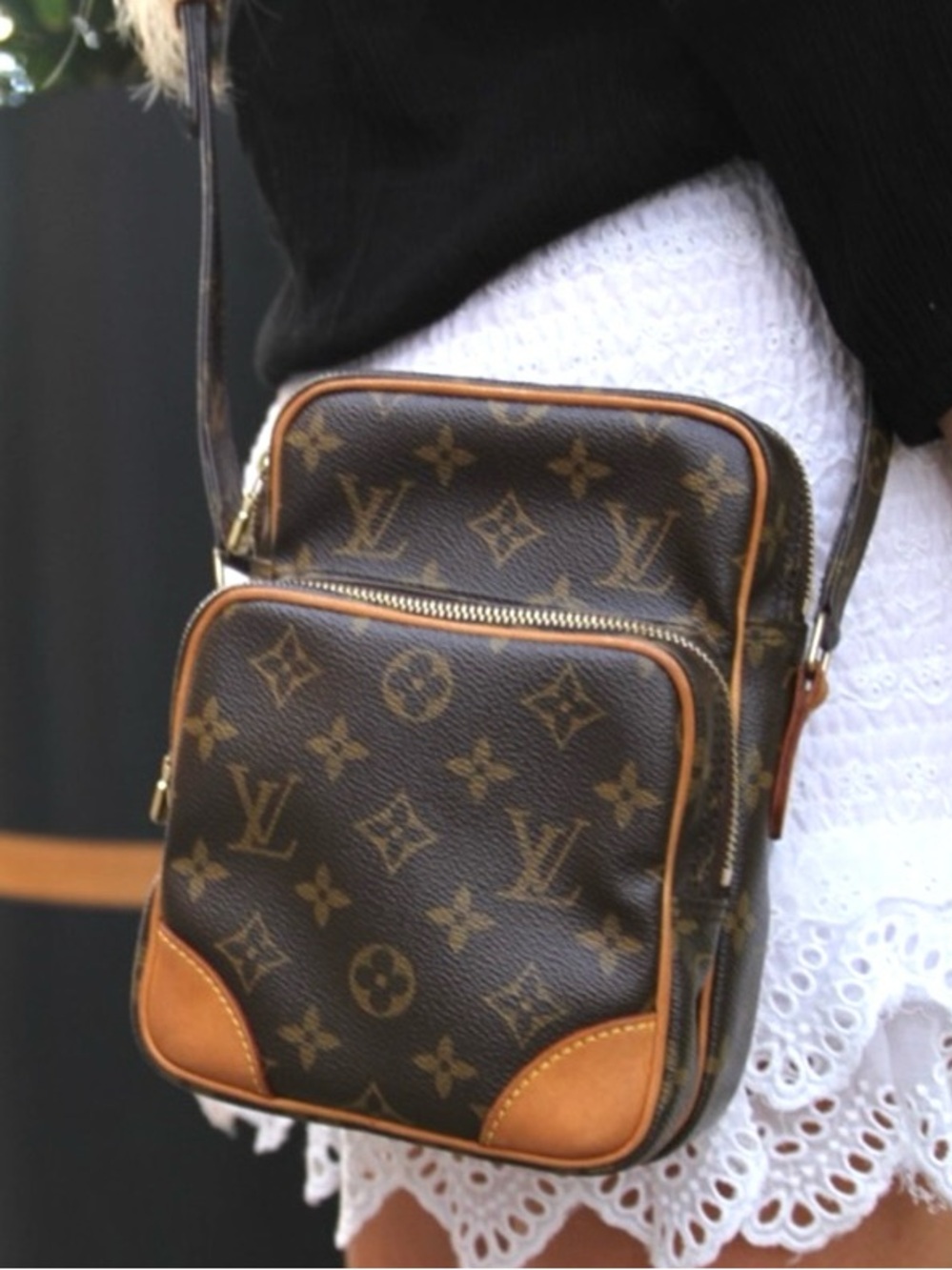 Authentic Louis Vuitton Vintage Amazone Monogram Crossbody Bag M45236 dust bag